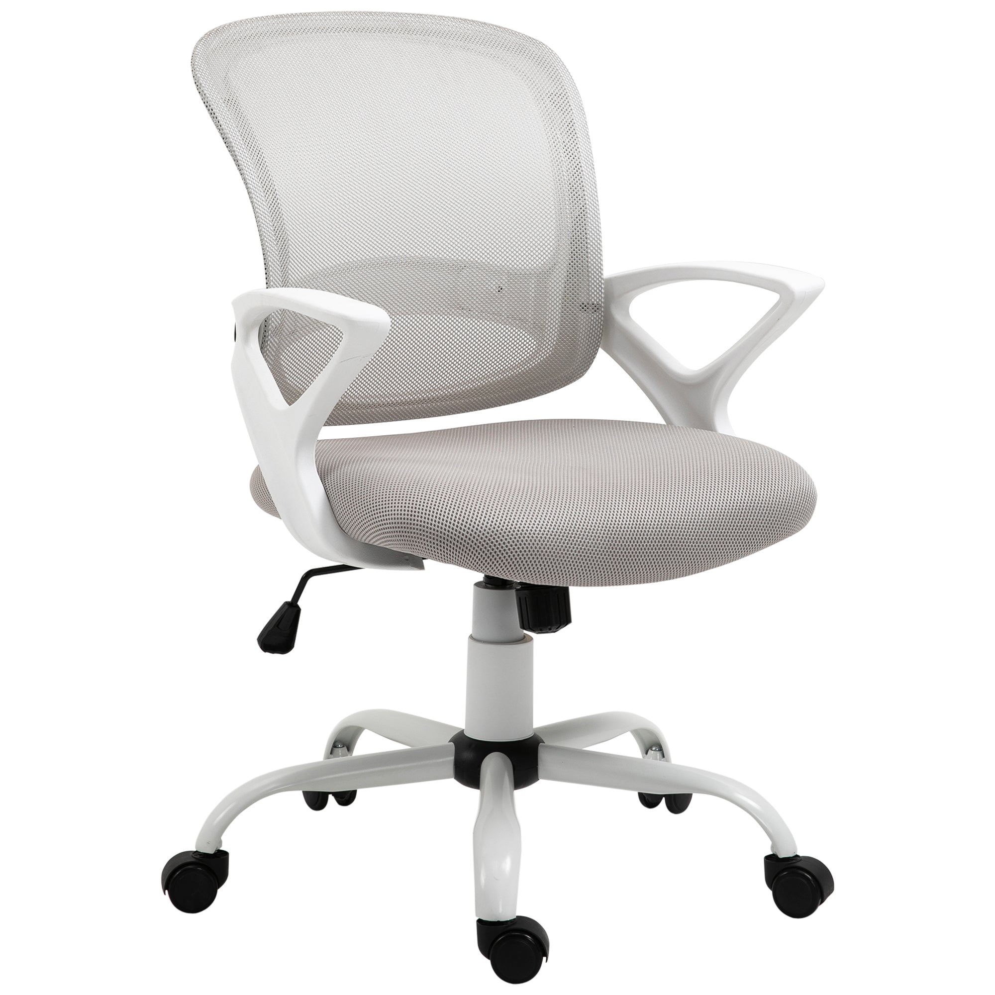 Office Chair Mesh Swivel Desk Chair with Lumbar Back Support Adjustable Height Armrests Grey