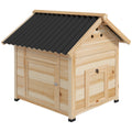 Wooden Duck House with Double Doors, Openable Roof & Ventilation Holes - Natural Wood Finish