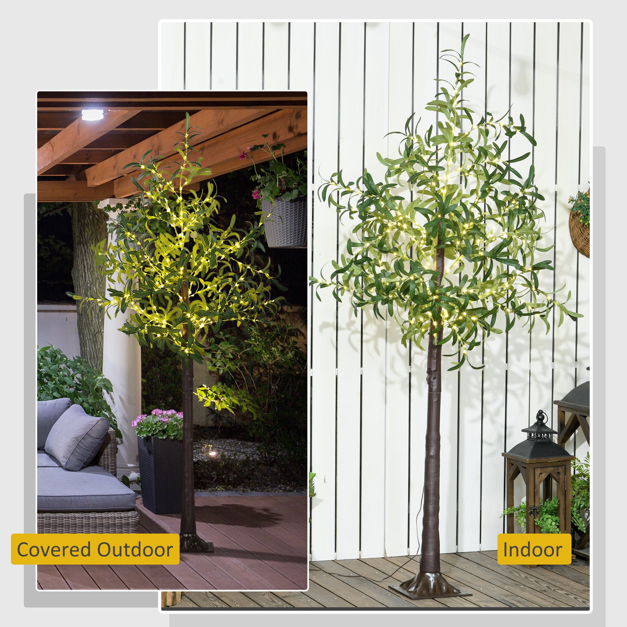 300 LED Decorative Artificial Olive Tree Light 180cm - Green
