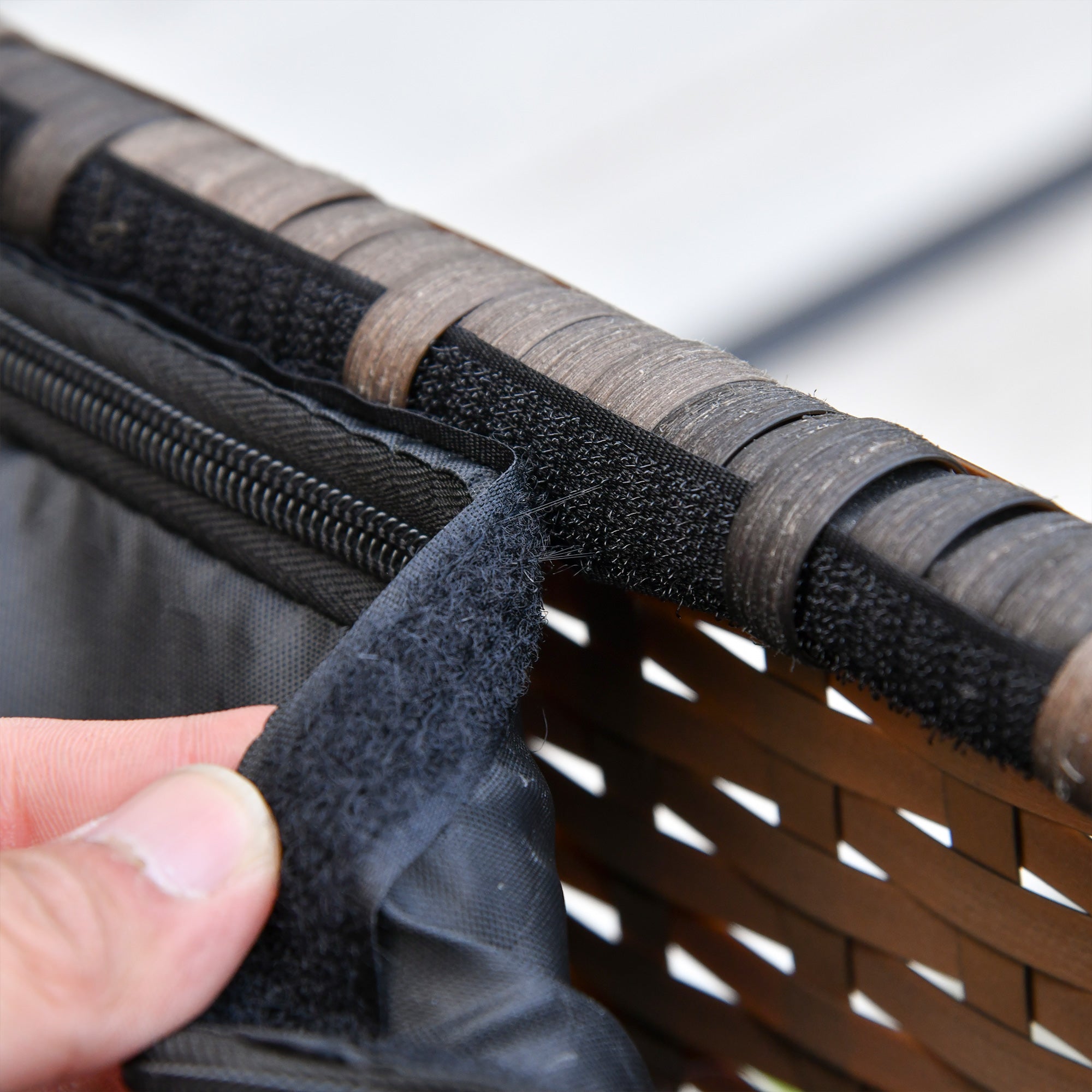 6 Piece Rattan Garden Furniture Set with Storage Table and Cushions - Orange