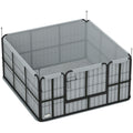 Steel Dog Whelping Box with Washable Whelping Pad, Wind-Resistant Cloth, for Small, Medium Dogs, 122 x 122 x 60cm