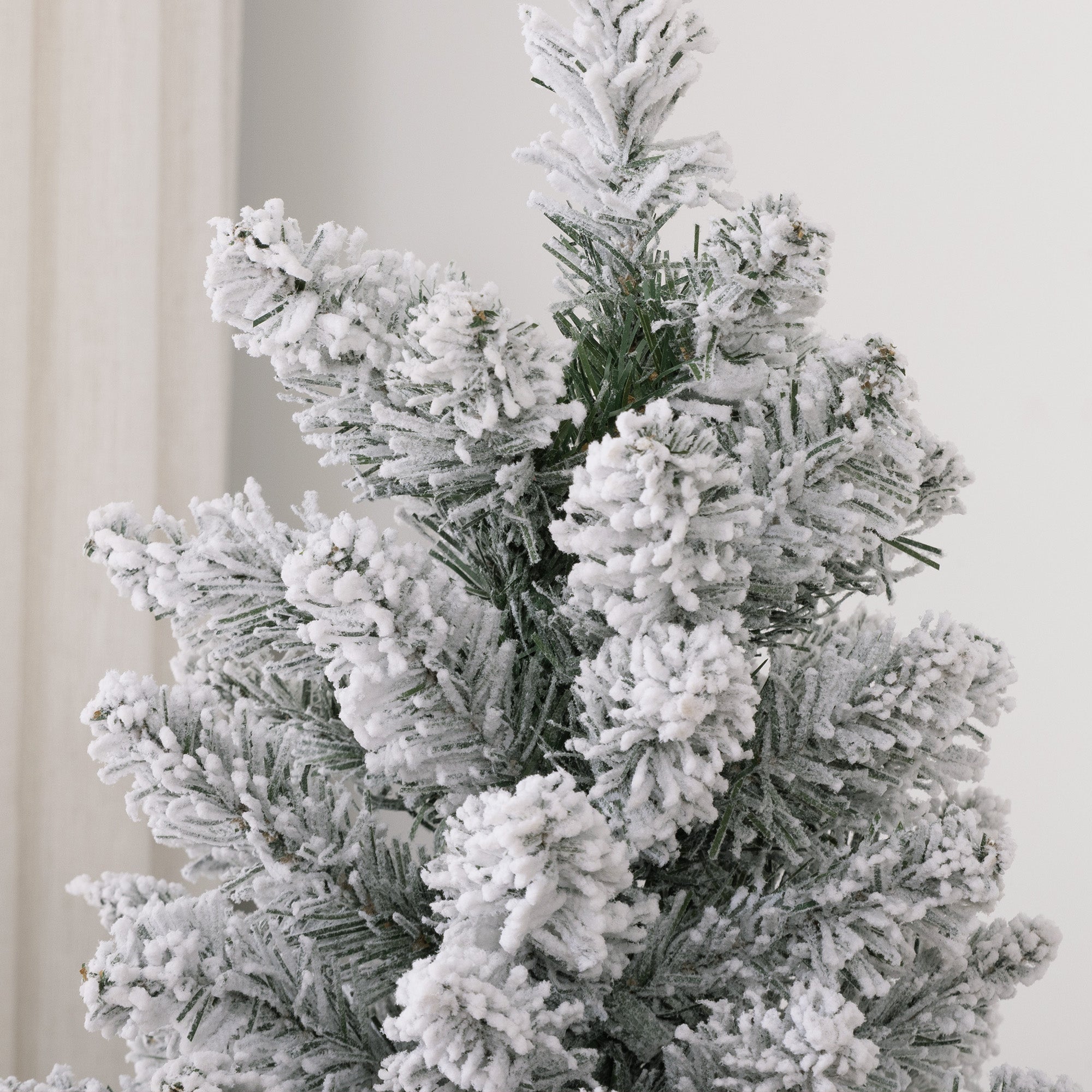 7ft Artificial Snowy Pencil Christmas Tree - Green