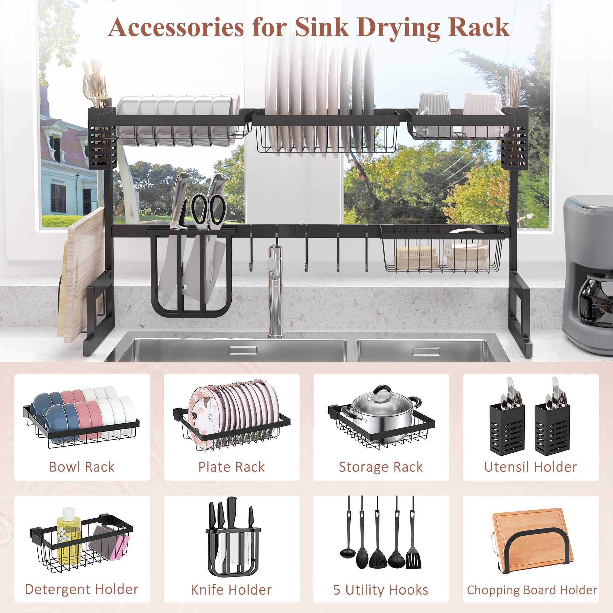 93cm Modular Over-Sink Drying Rack