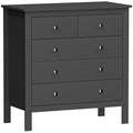 5 Drawer Dresser for Bedroom, Modern Chest of Drawers, Wide Storage Unit for Living Room, Hallway, Black