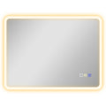 80 x 60cm LED Bathroom Mirror, with Bluetooth - Silver Tone