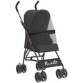 Dog Stroller, Foldable Cat Dog Pram for Miniature Breeds, Pet Stroller with Brake, Mesh Windows, Black