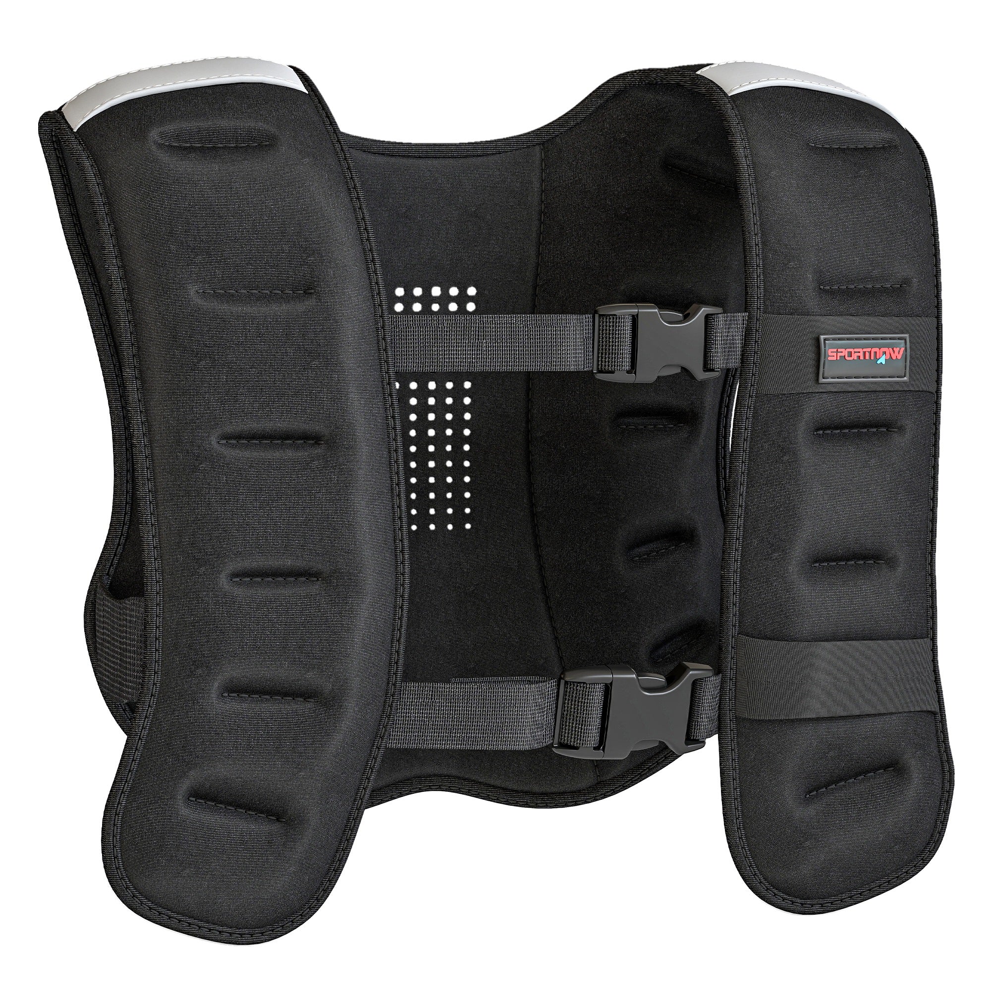 Weighted Vest, 5 kg Weight Vest with Adjustable Straps, Reflective Strips, Black
