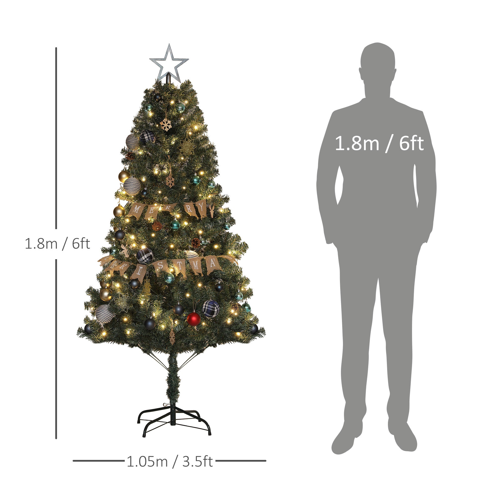 6ft Pre-Lit and Decorated Christmas Tree