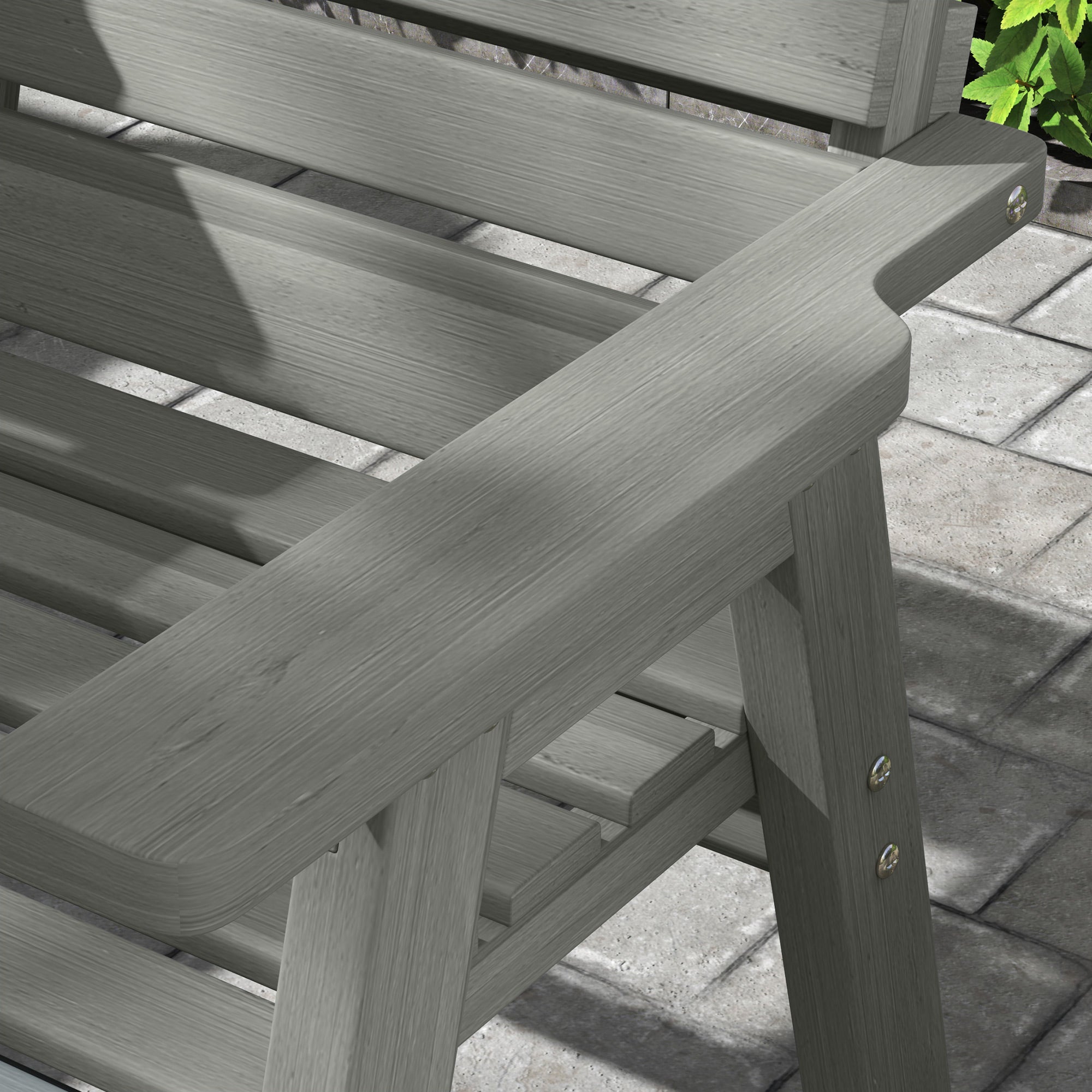 Convertible Fir Wood 2 to 3 Seater Outdoor Garden Bench - Grey