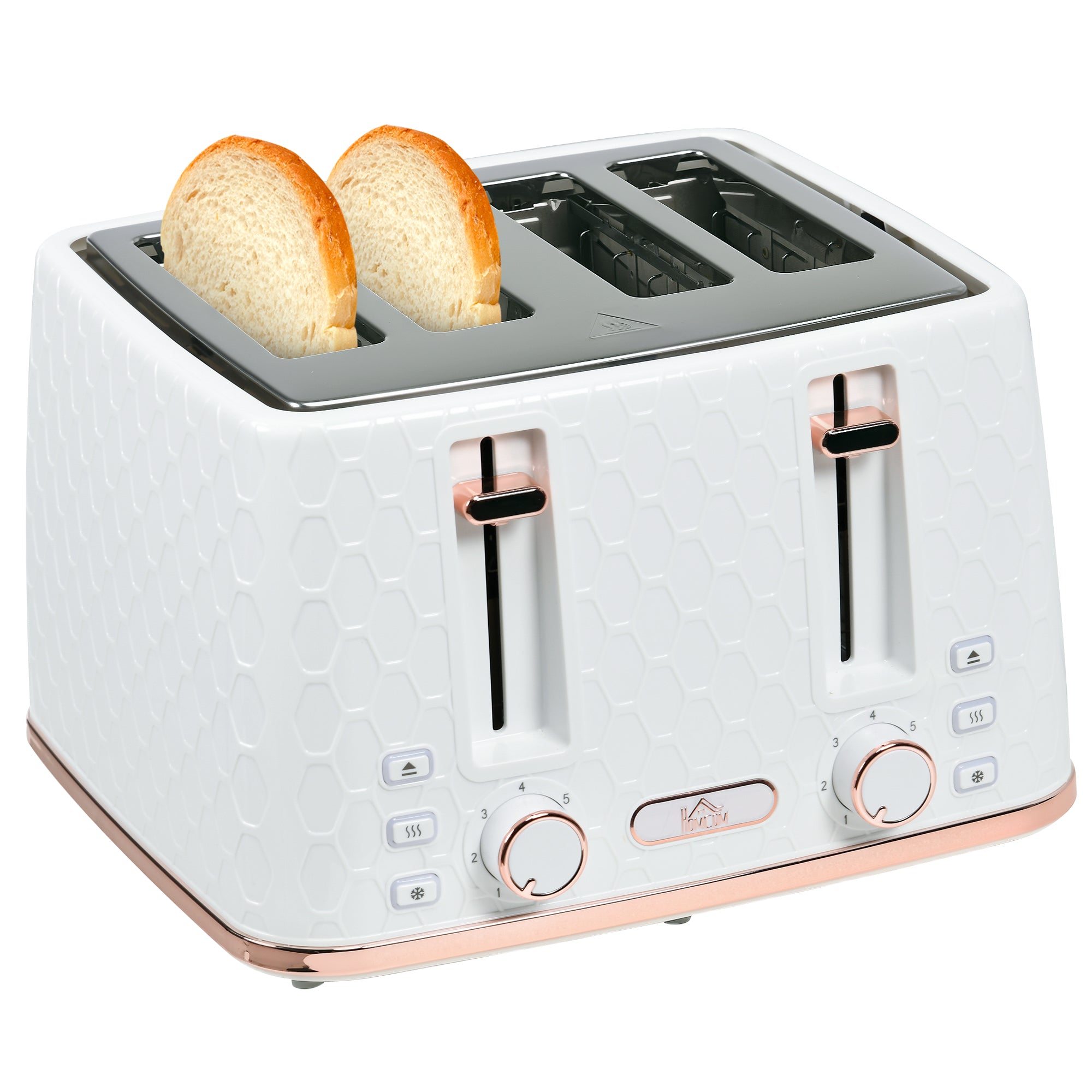 Four-Slice Honeycomb Toaster - White