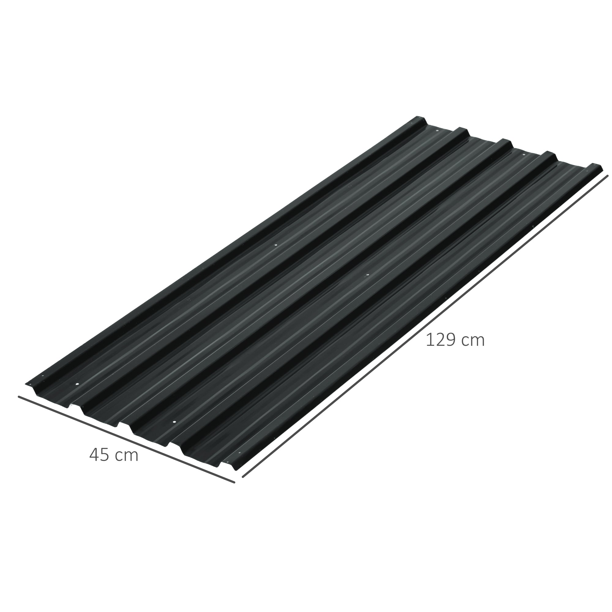 Set of 12 Corrugated Steel Roof Sheet Panels - Dark Grey