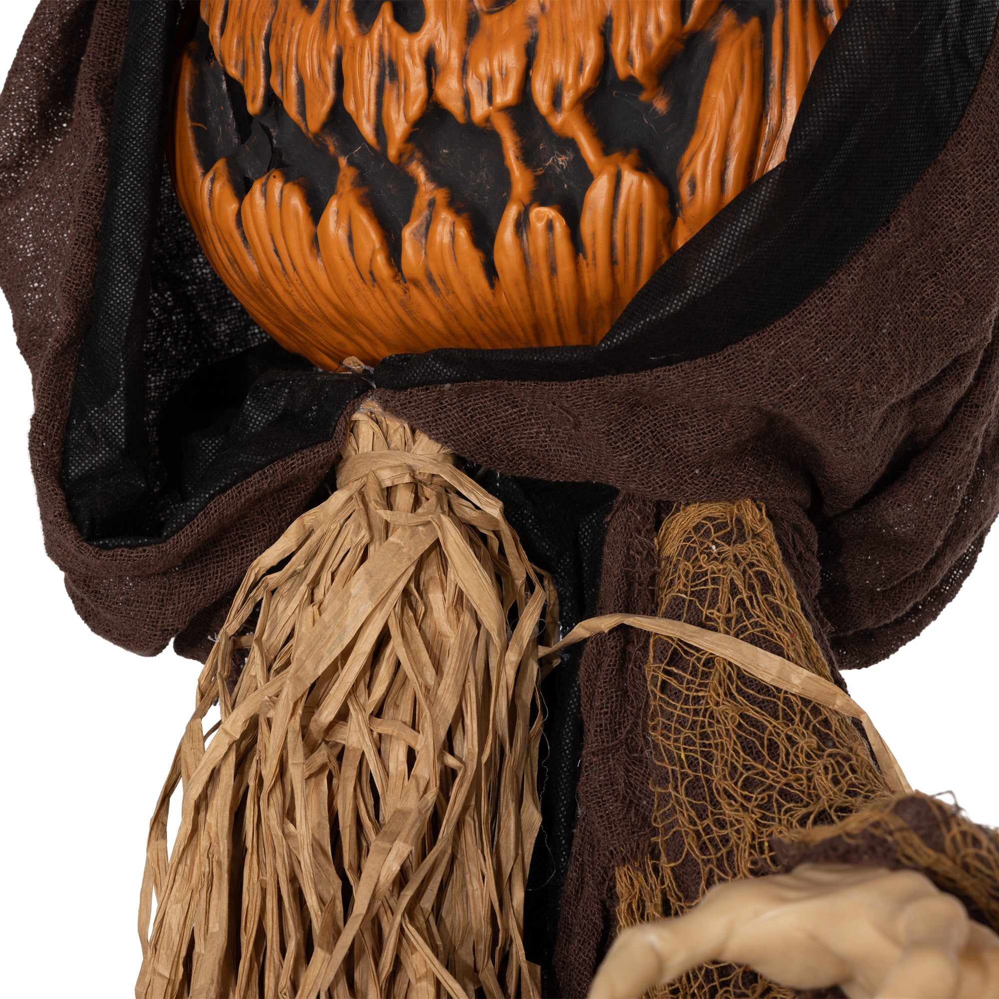 198cm 78" Straw Pumpkin Halloween Decoration, Halloween Prop with Light Up Eyes, for Haunted House Indoor Outdoor Decor