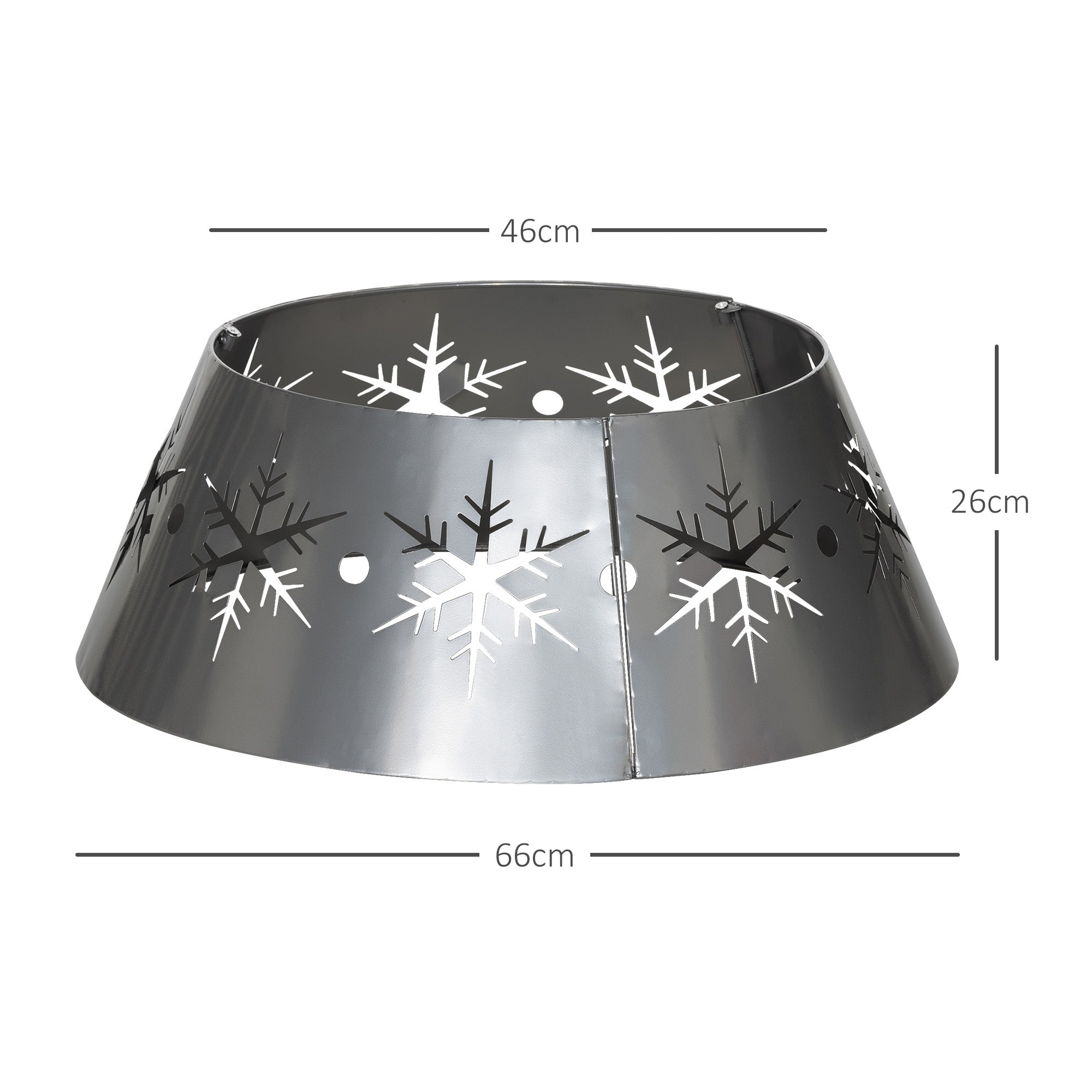 Christmas Tree Collar, 66cm Christmas Tree Base Cover with Hollow Snowflake Patterns, Xmas Decoration for Party, Holiday, Home, Silver