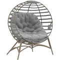 Egg Chair with Cushion & Side Pocket - Light Grey