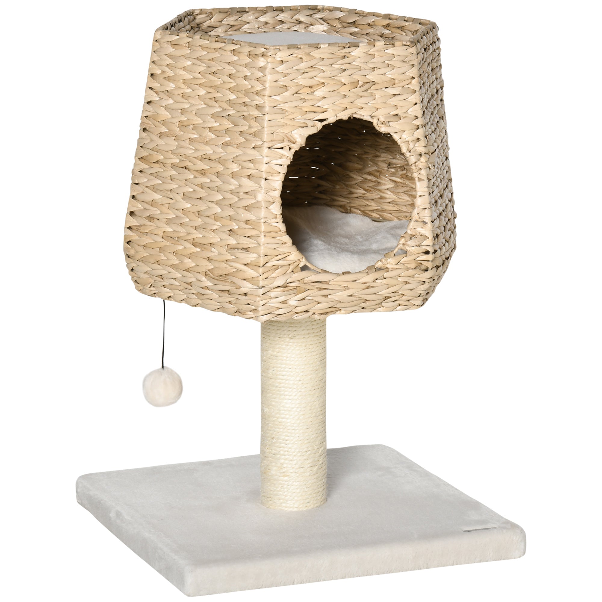 Cat Tree Tower with Scratching Post for Indoor Cats Climbing Activity Center Kitten Furniture Condo Sisal 45 x 45 x 66cm Natural