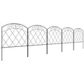 3m Decorative Metal Garden Fence with Diamond and Swirl Pattern - Black