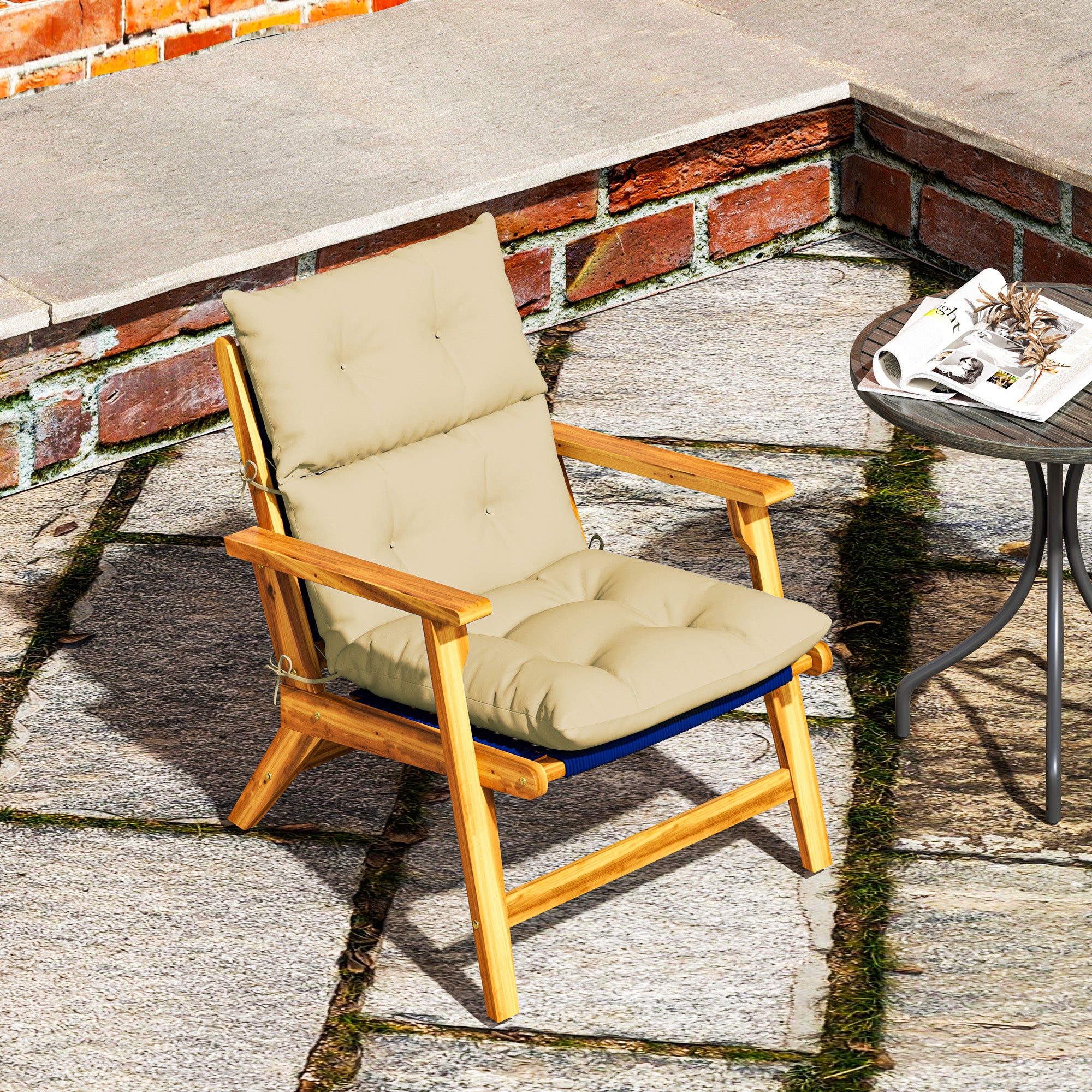 115 x 56cm Padded Rocking Chair Cushion - Breathable Beige