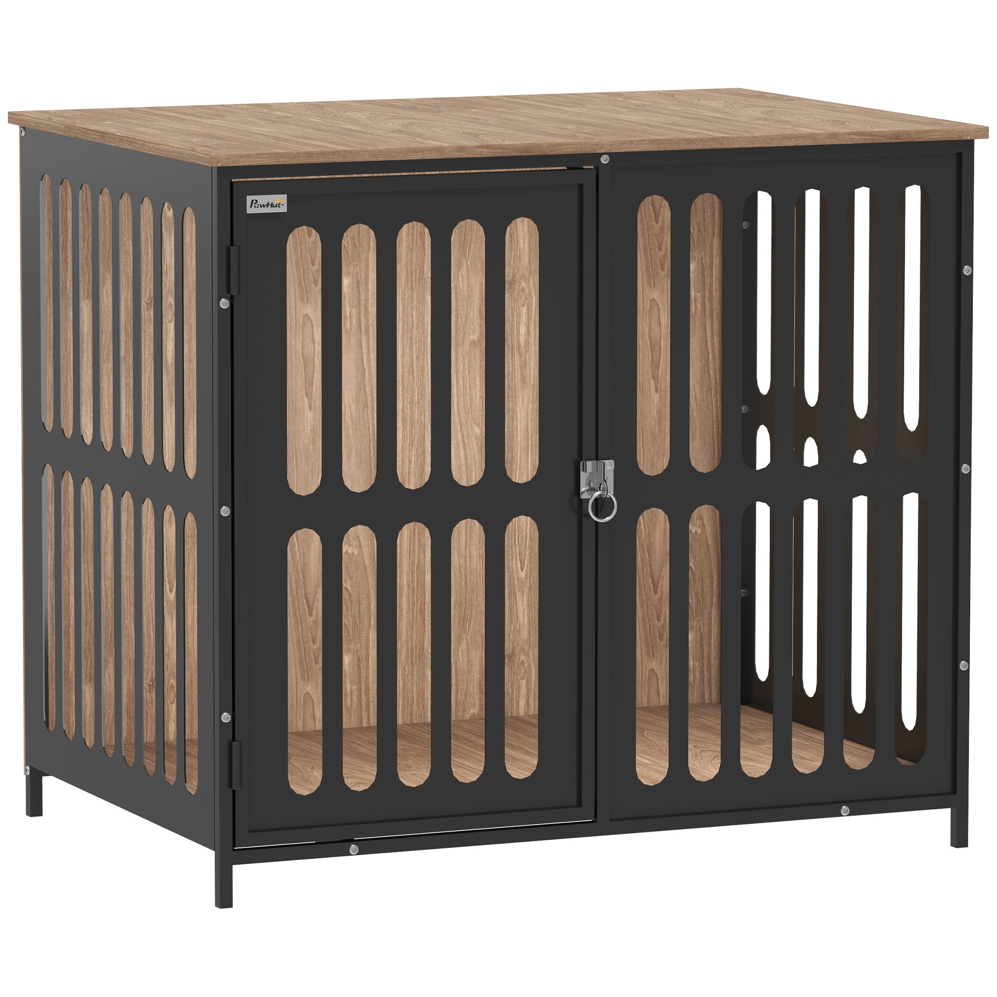 Dog Crate Furniture with Anti-Chew Resistant Mesh, Anti-Escape Single Door, for Medium Dogs, 80 x 55 x 72 cm