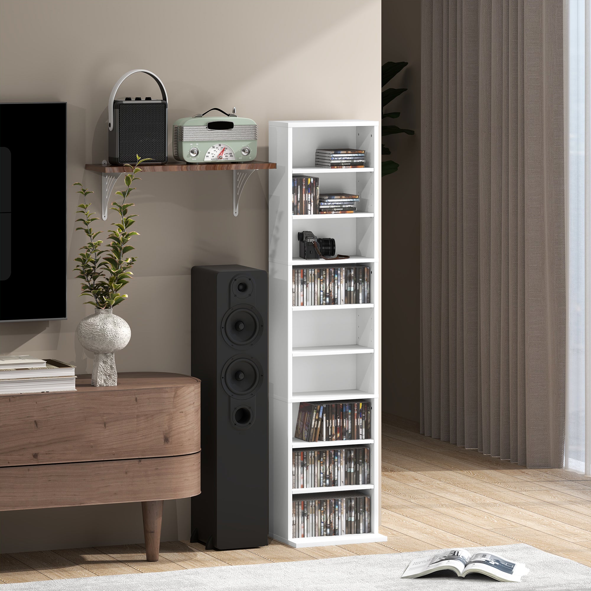 260 Narrow CD Storage Unit - White