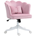 Velvet-Feel Petal Back Office Chair with Lumbar Support - Pink