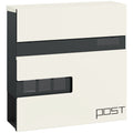 Locking Galvanised Steel Letterbox with Viewing Window - White/Black