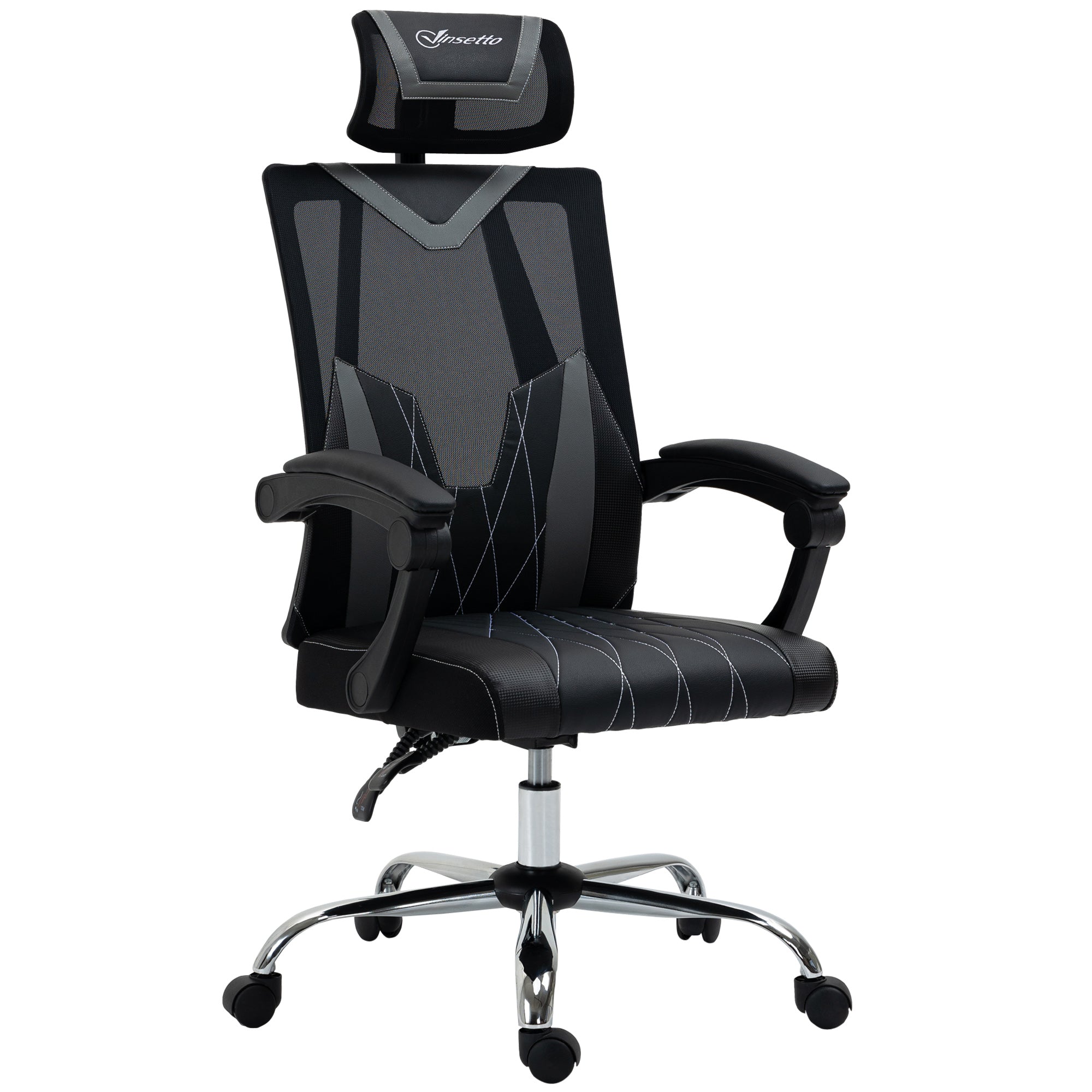 Office Chair Ergonomic Desk Chair with Rotate Headrest, Lumbar Support & Adjustable Height, 360° Swivel Computer Chair