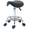 Salon Rolling Saddle Stool for Massage, Spa, Clinic, Beauty, Hairdressing & Tattoo - Black