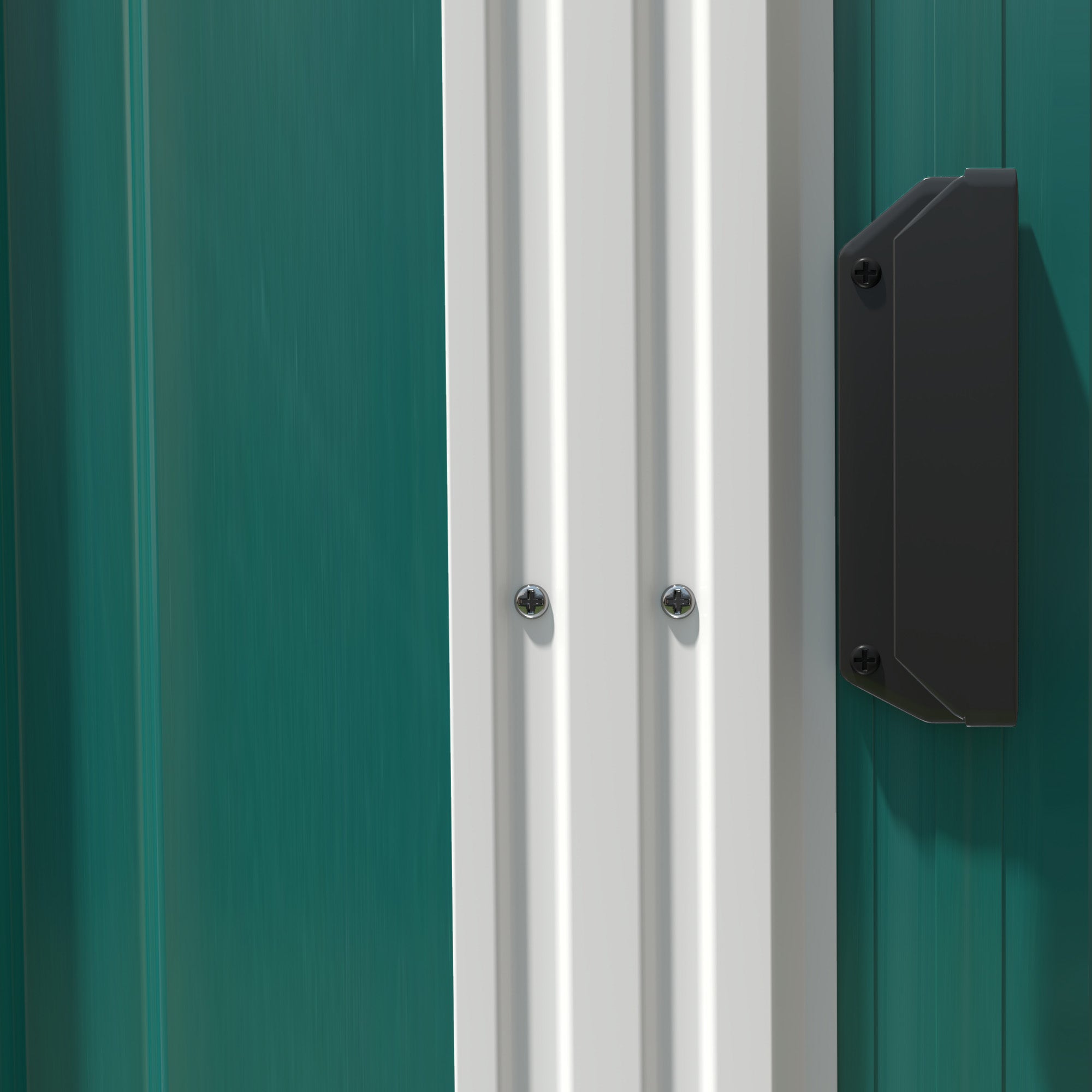 7 x 5ft Galvanised Metal Shed with Sliding Door and Ventilation - Green