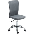 Armless Swivel Office Desk Chair with Adjustable Height and Wheels for Home Study and Vanity - Grey