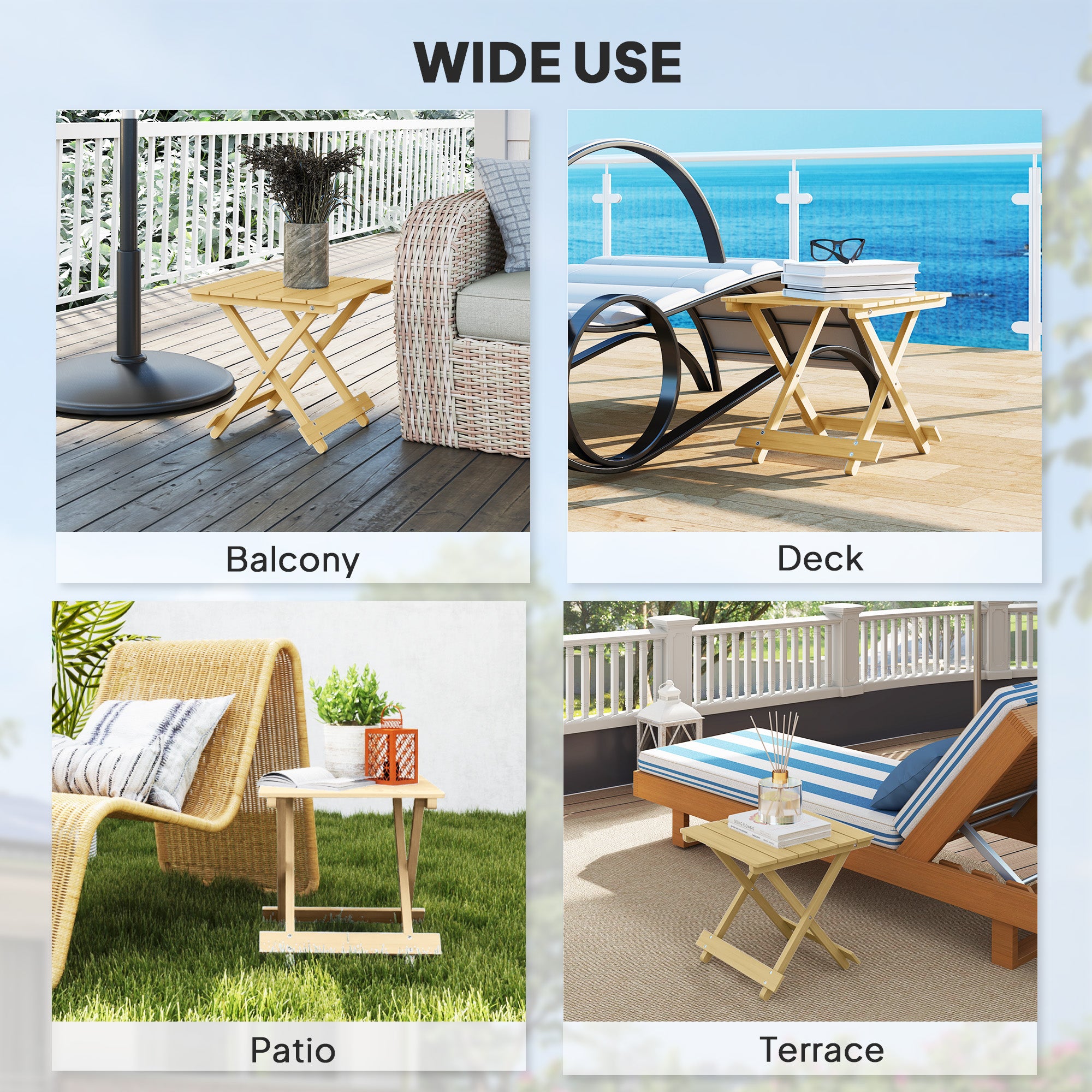 Wooden Foldable Outdoor Coffee Table