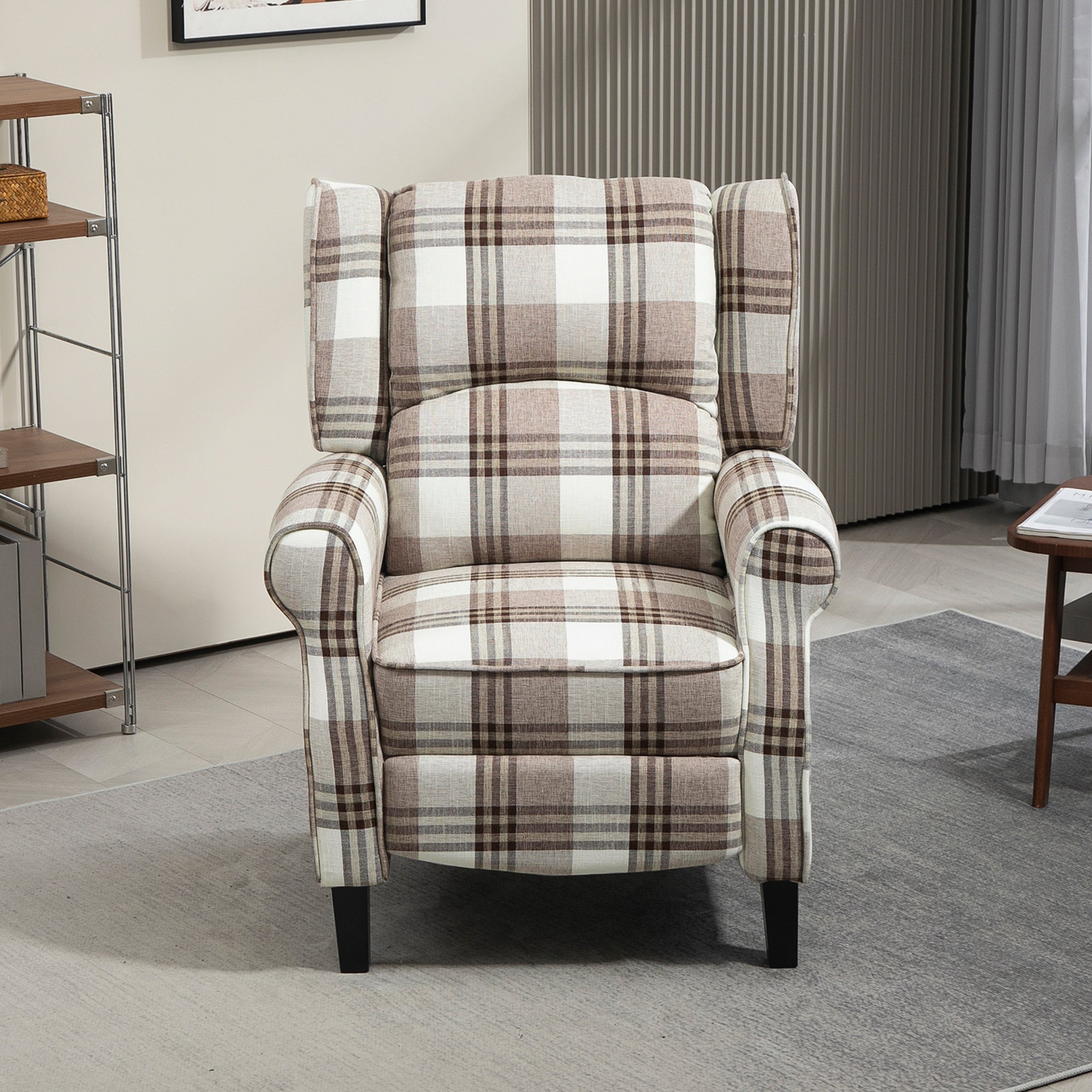160° Reclining Armchair with Footrest - Brown
