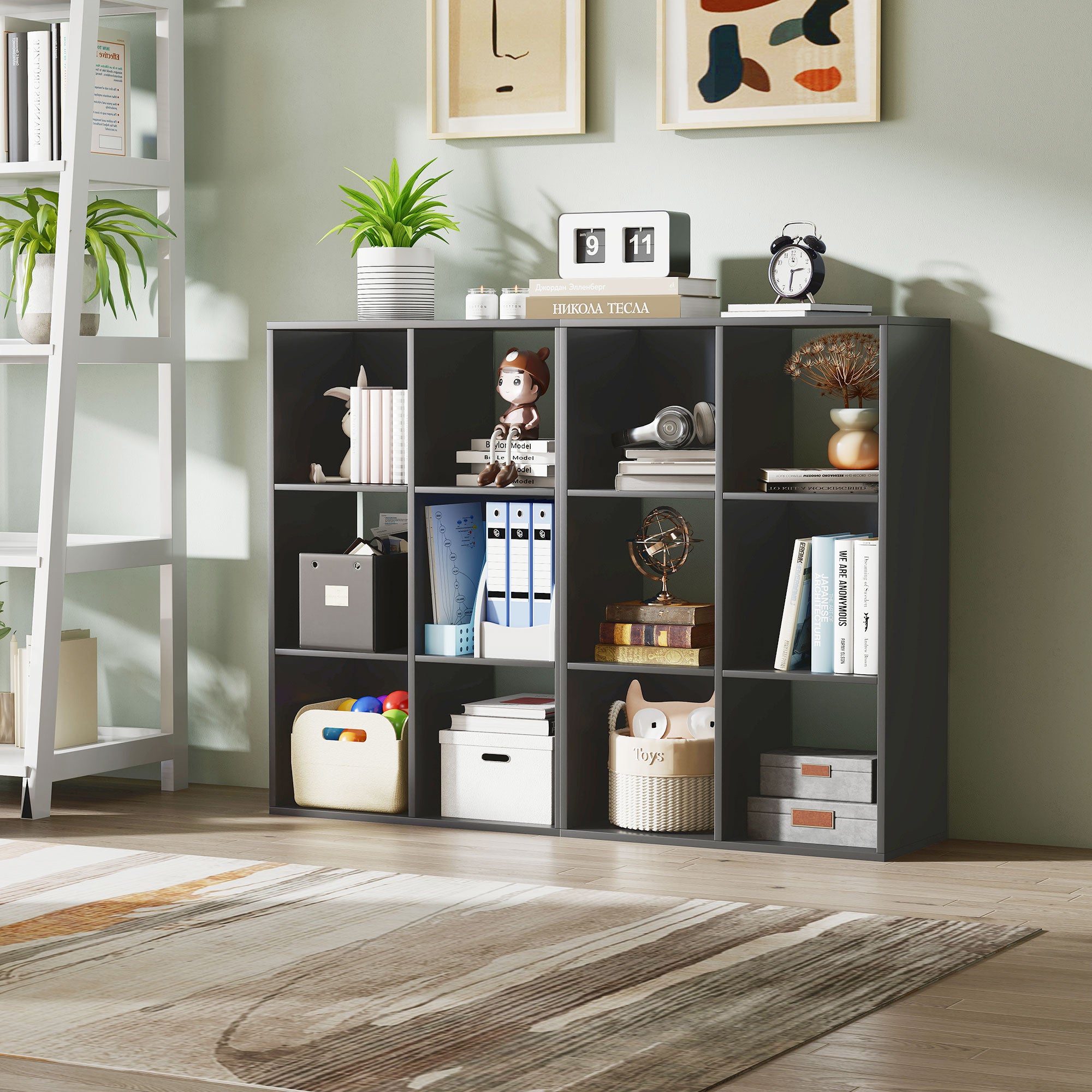 6-Cube Bookshelf - Black
