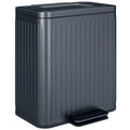 40L Dual Compartment Kitchen Rubbish Bin with Soft-Close Lid - Black