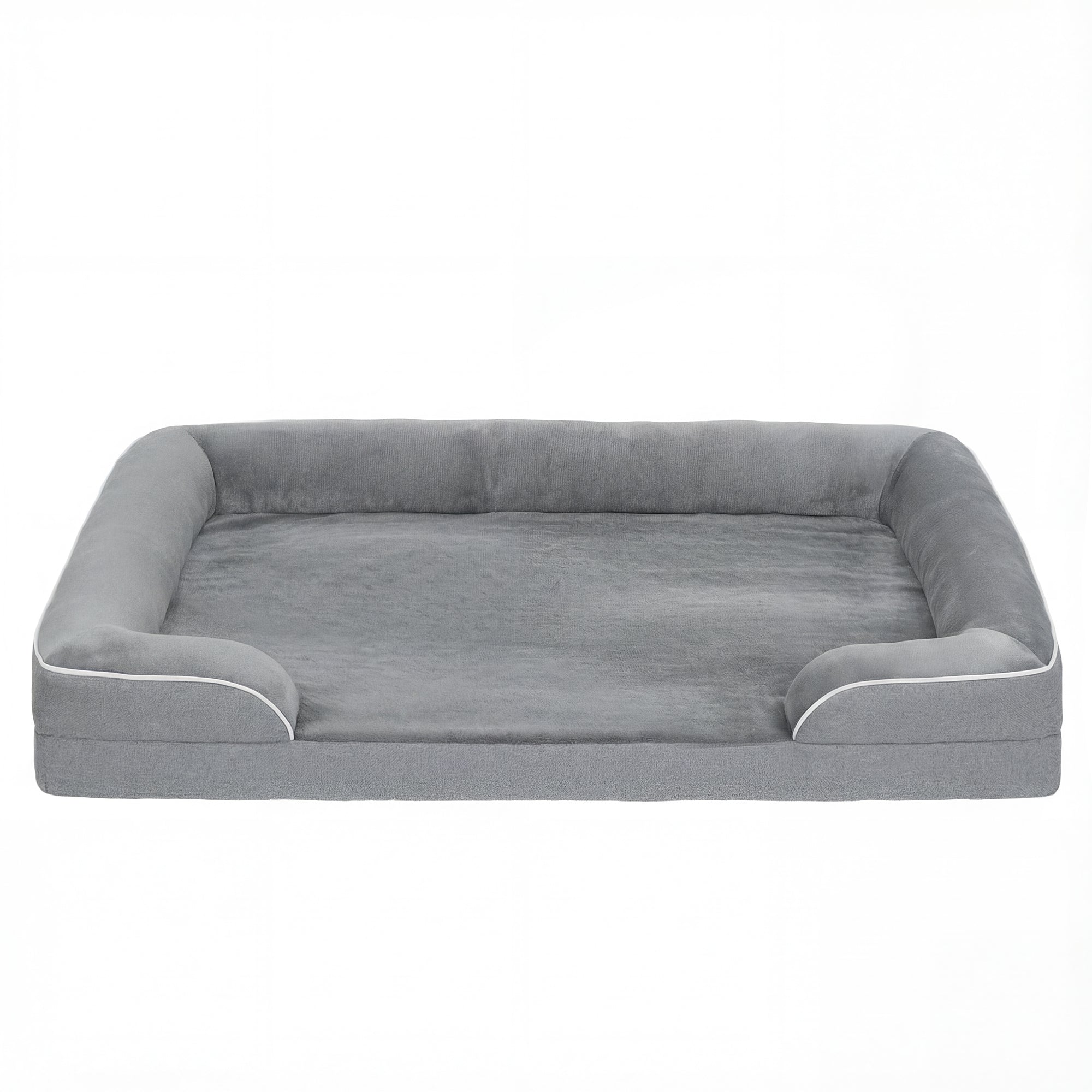 Dog Sofa Bed, Washable Pet Bed with Removable Cover and Non-Slip Bottom for Small, Medium and Large Dogs, Grey