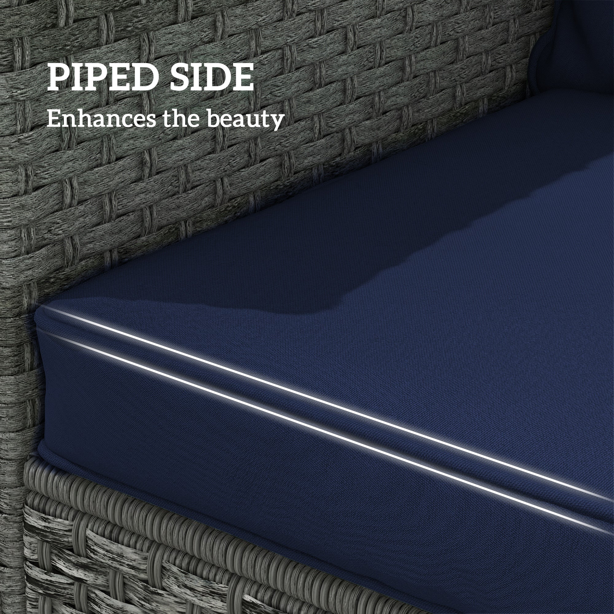 Seat and Back Padded Cushion Set, CUSHION ONLY - Dark Blue