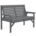 2 Seater Wooden Garden Bench, Slatted Patio Bench with Armrest and Backrest, Outdoor Furniture for Indoor, Balcony