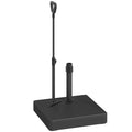 Garden Parasol Base with Adjustable Wheels & Handle, Fits 35-48mm Poles, 55kg Sand / 45kg Water Filled - Black