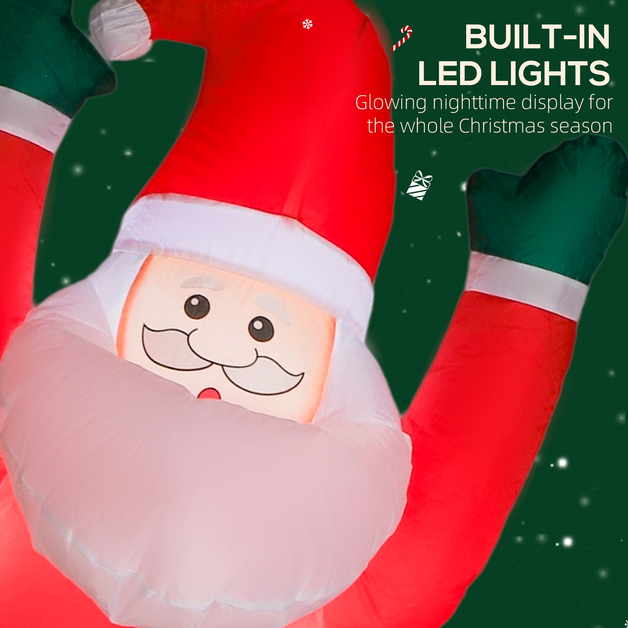 7FT Hanging Christmas Inflatable Santa with Dog, Christmas Blow Up Decoration with Built-in LED Lights for Garden, Indoor Outdoor Home Decor