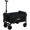 62L Folding Festival Trolley Cart with Adjustable Handle - Black