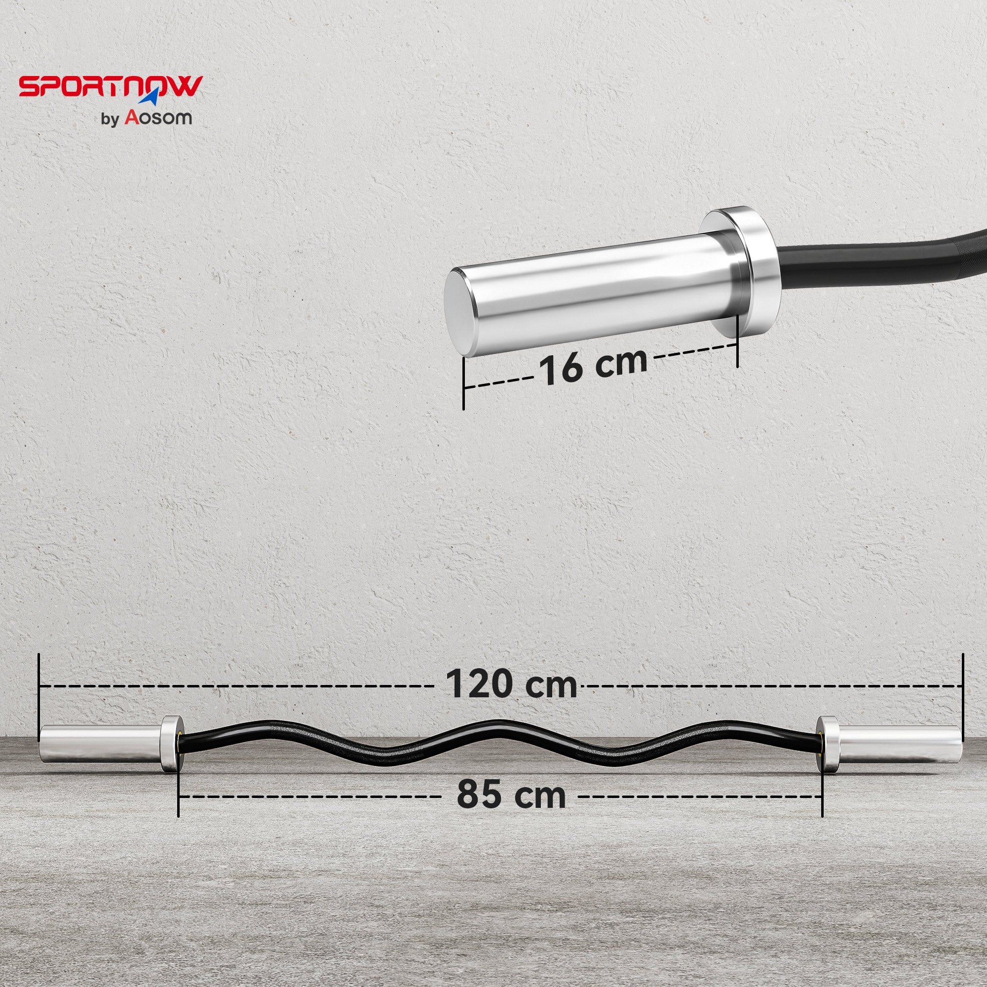 4ft Olympic EZ Curl Bar, Barbell Bar for 2" Weight Plates with Non-Slip Hand Grip 120cm