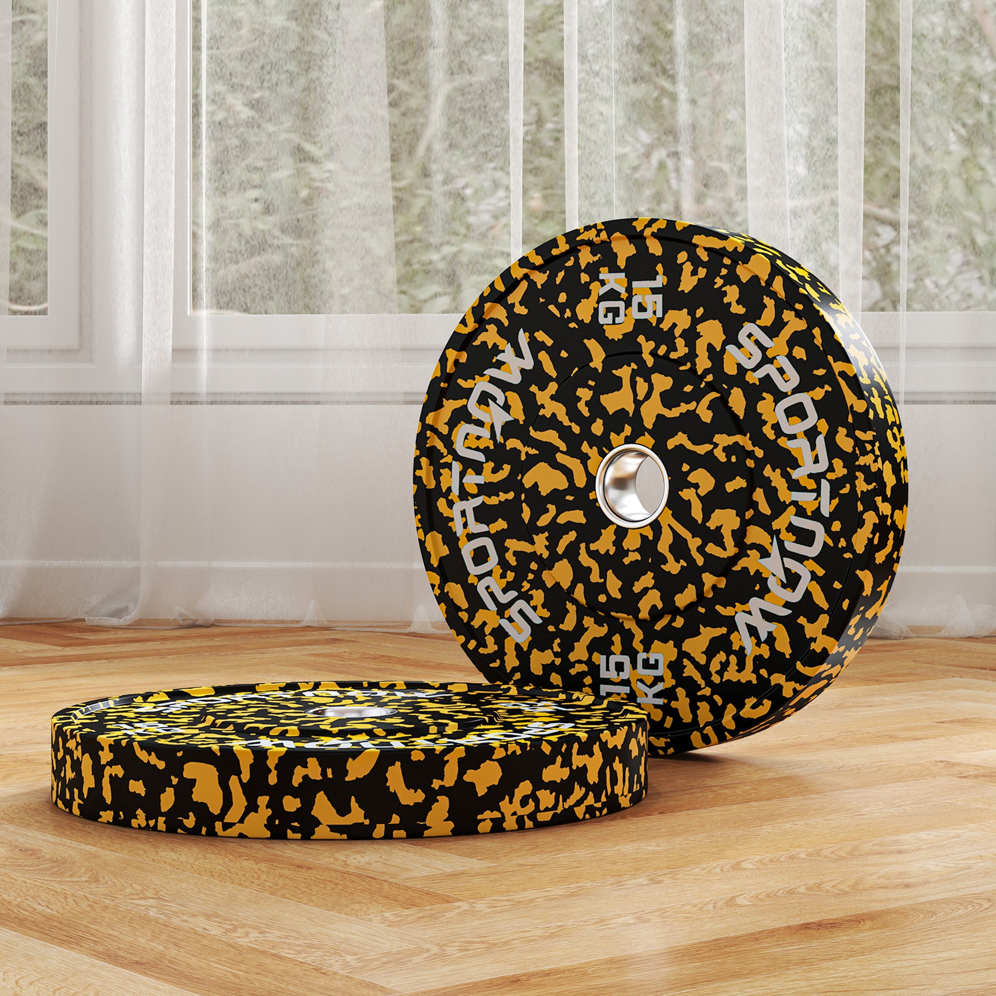 Olympic Weight Plates Set, Solid Rubber Bumper Plates Weights Discs with 2"/5cm Holes, for Home Gym Weight Lifting Strength Training, 2 x 15kg