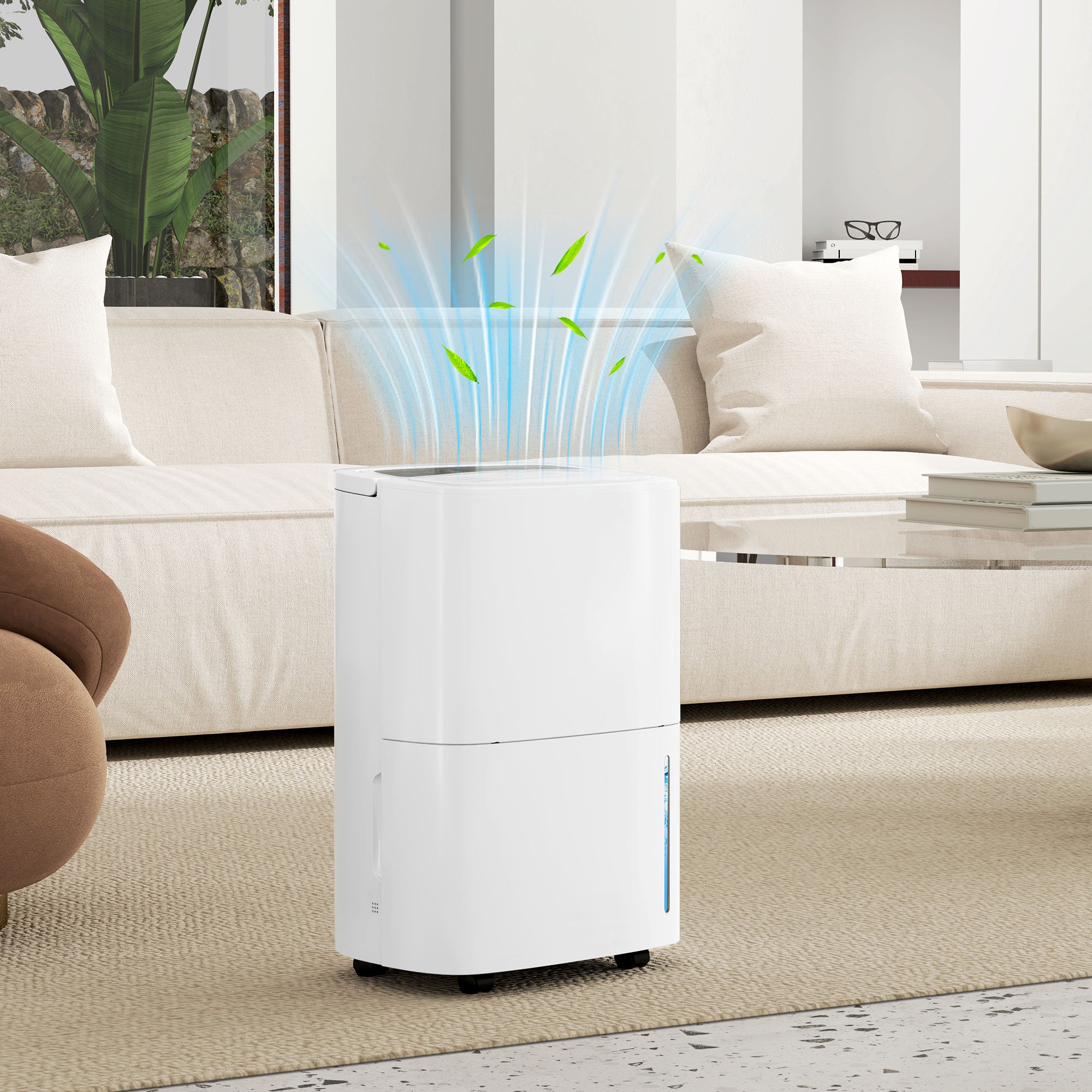 20L/Day Dehumidifier with Continuous Drainage, 5L Water Tank, 24H Timer, Digital Humidity Display, Humidity Light, Dehumidifier for Home Damp, Bedroom, Condensation, Mould, Laundry Drying