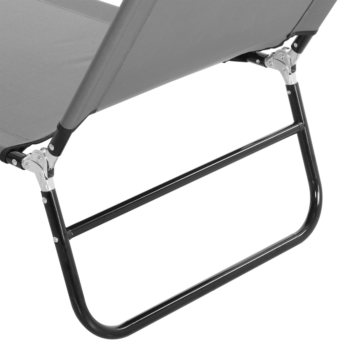 Set of 2 Folding Outdoor Sun Loungers with 5-Position Adjustable Backrest - Dark Grey