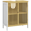 Bamboo-Blend Retro Cut-Out Under Sink Cabinet