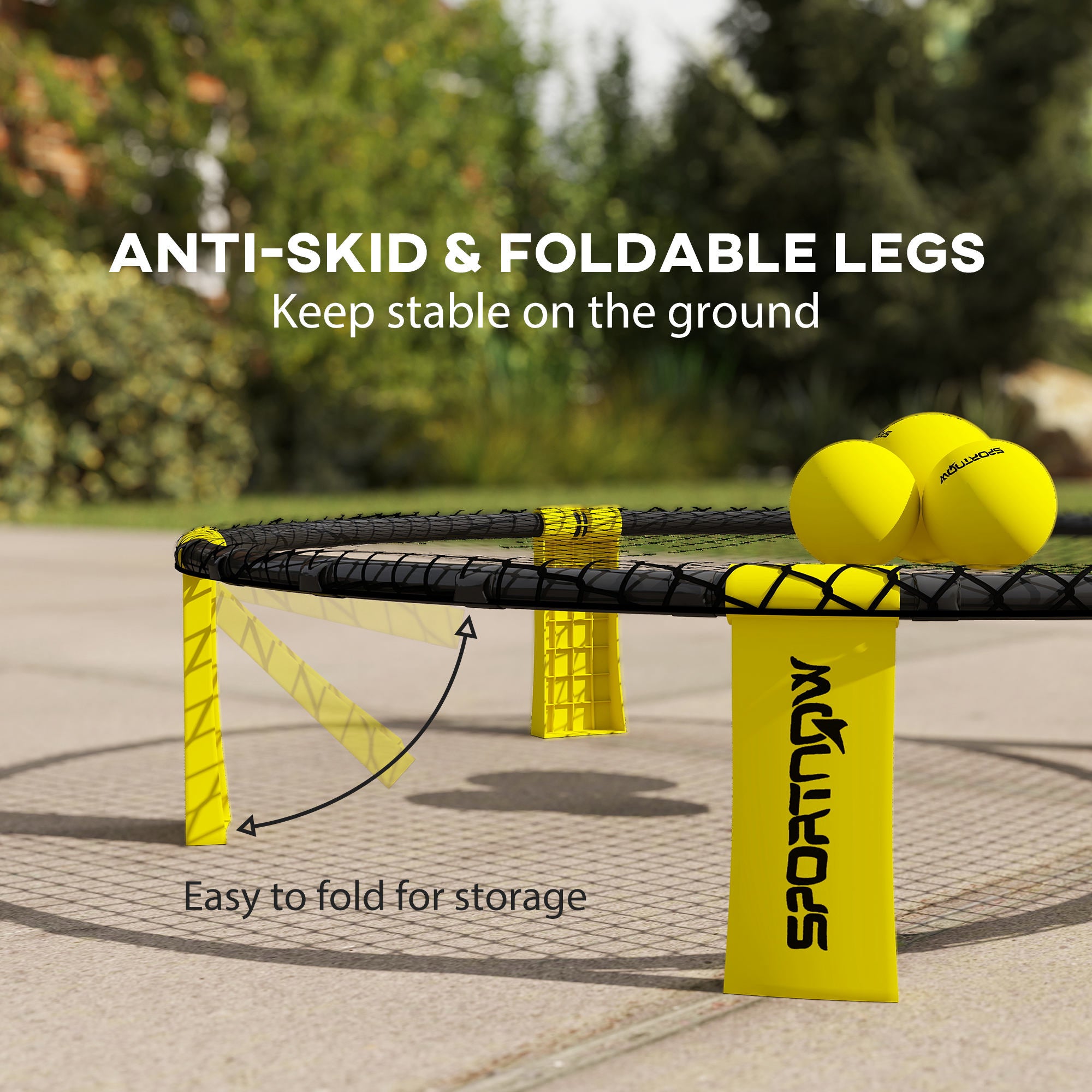 Spike Game Set, Mini Beach Games Set with Net, 3 Balls and Ball Pump, Portable with Carrying Bag for Outdoor Team Sports, Yellow