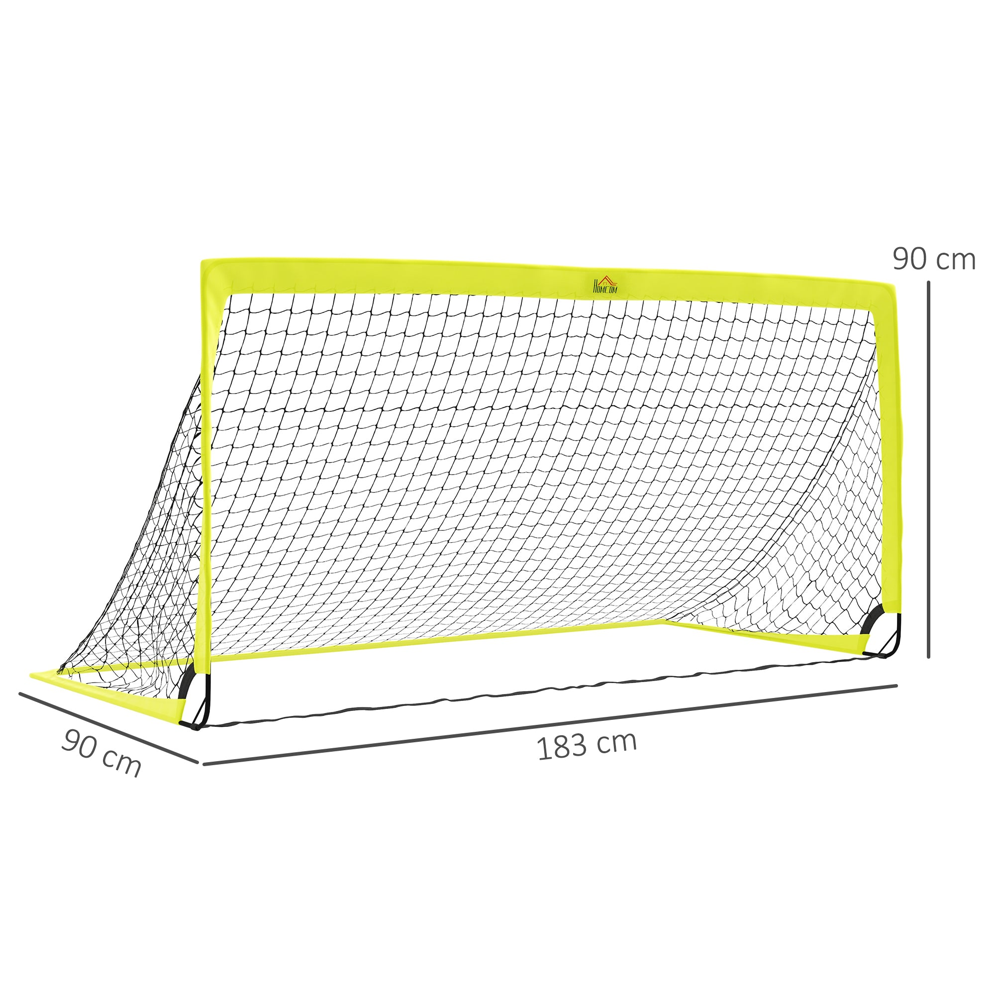 Set of 2 Football Goal Net 6 x 3 ft Foldable Outdoor Sport Training Teens Adults Football with Carrying Bag Yellow