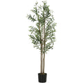 Decorative Artificial Plant, 175 cm Silk Olive Tree with 787 Leaves in Cement Pot, Fake Plant