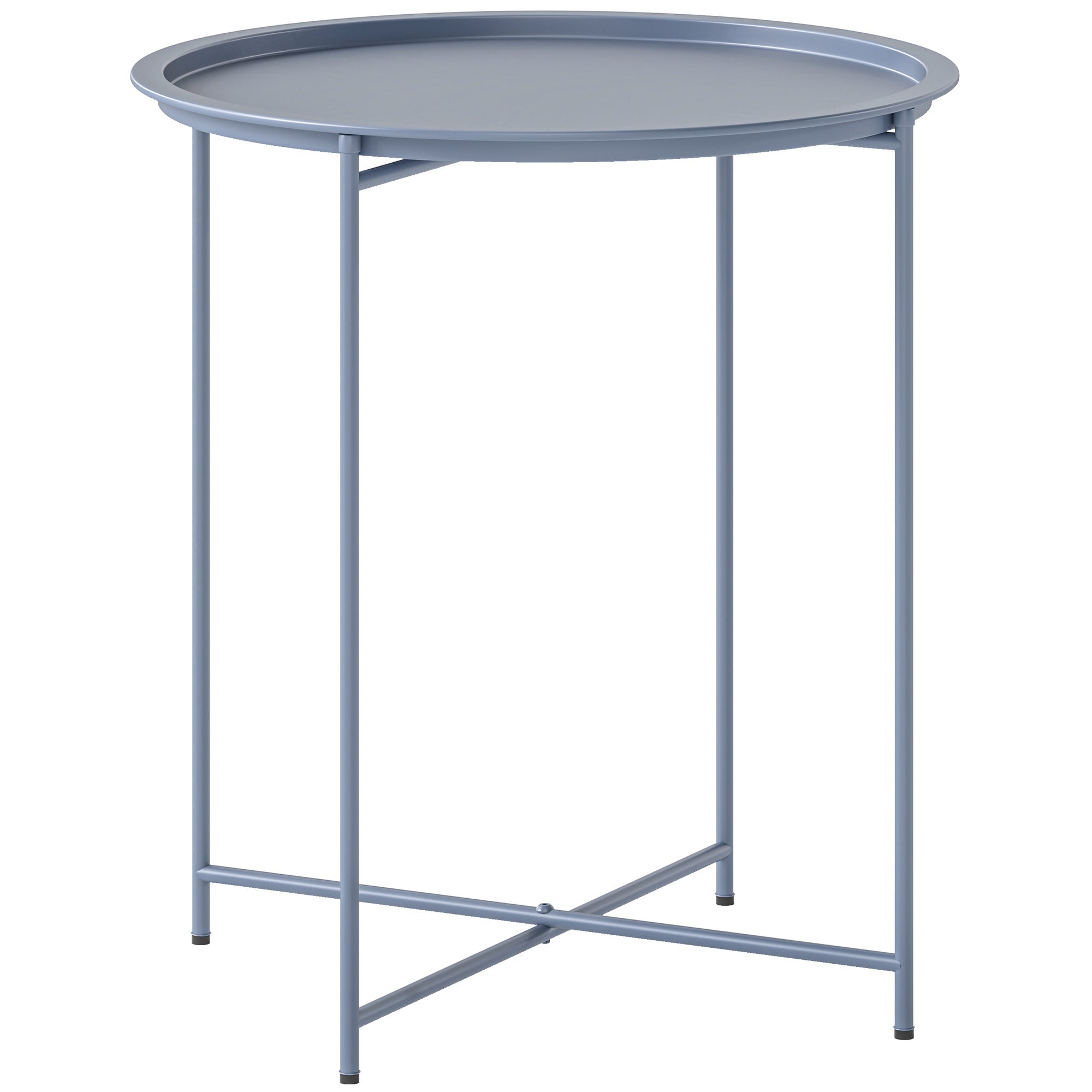 Steel Removable Tray Top Garden Table - Blue Grey