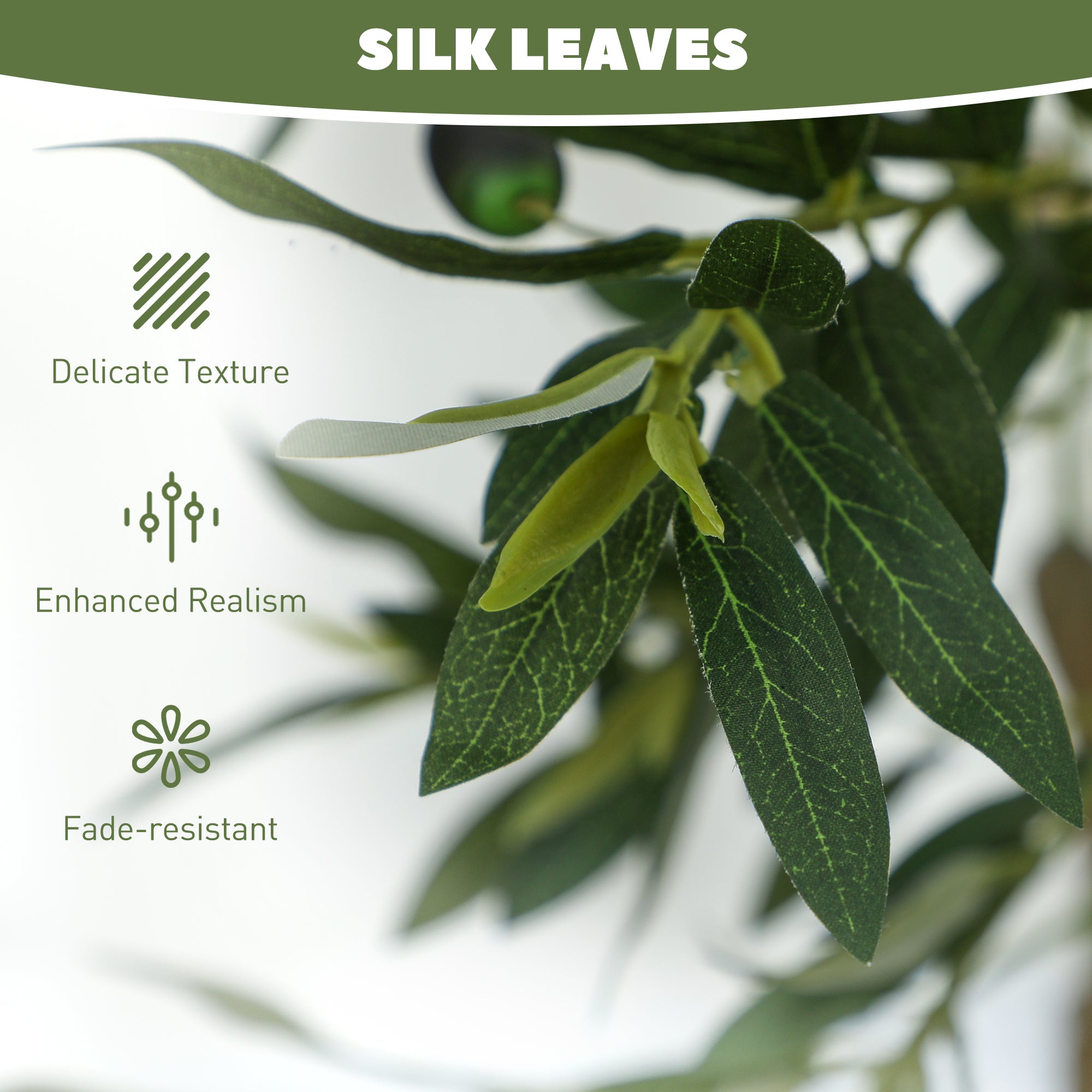 Set of Two Silk Leaf Artificial Olive Trees