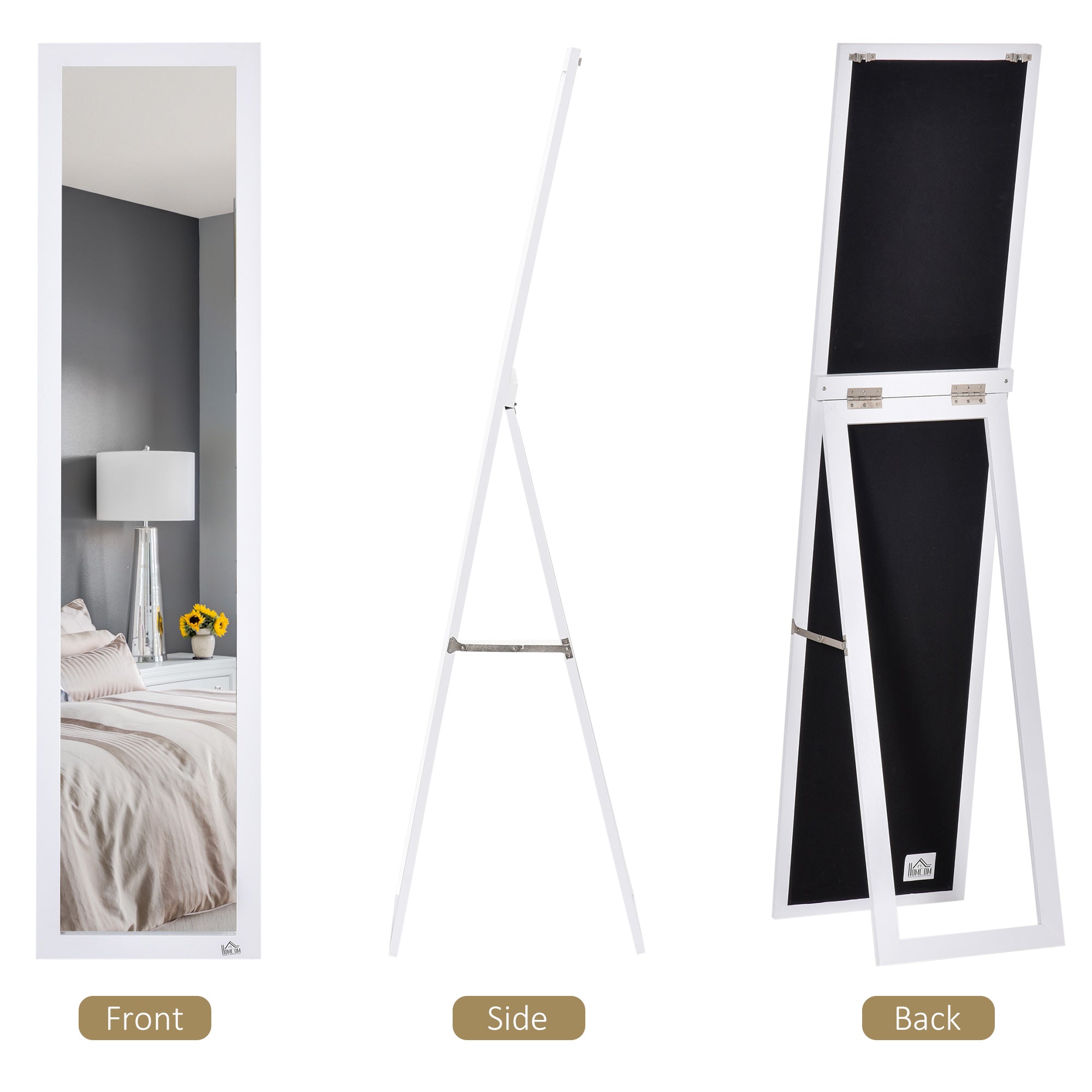 Full Length Mirror for Bedroom, Free Standing Dressing Mirror, Wall Mirror for Living Room, 37 x 154 cm, White